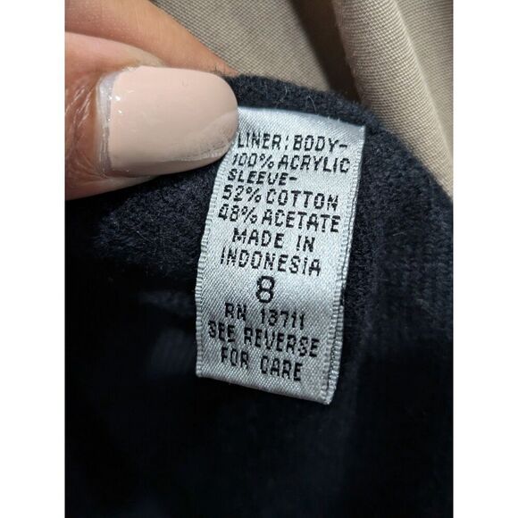 Vintage 90s Amanda Smith Tan Zip Out Fleece Lining Overcoat Trench Coat, 8 - Picture 8 of 14